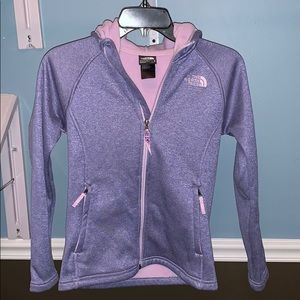 Girls The North Face Fleece zip up purple M
